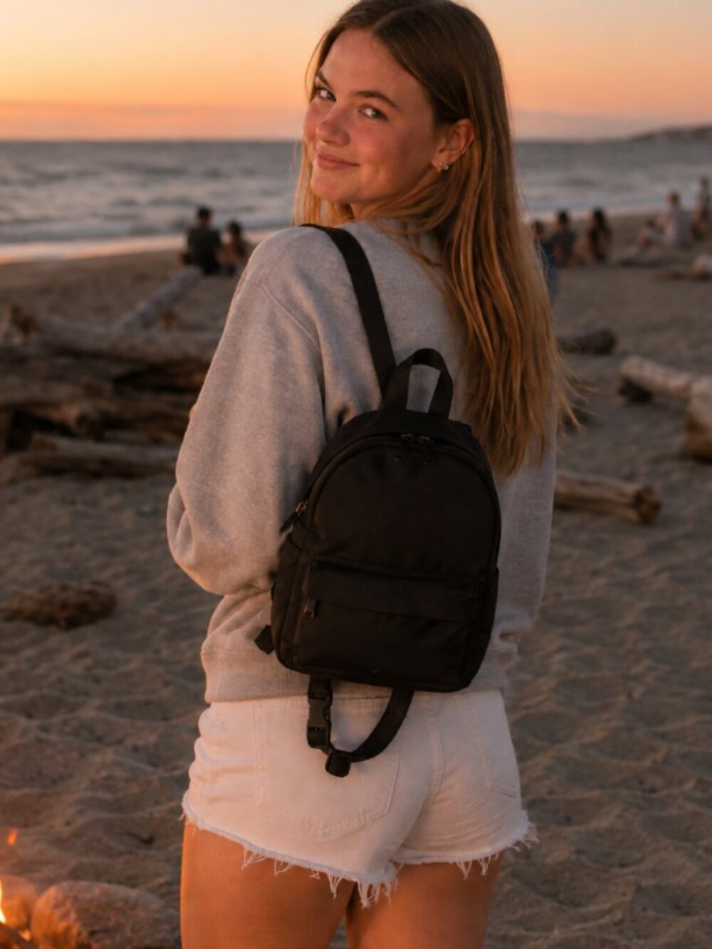 John Galt Brandy Melville Black Mini Backpack